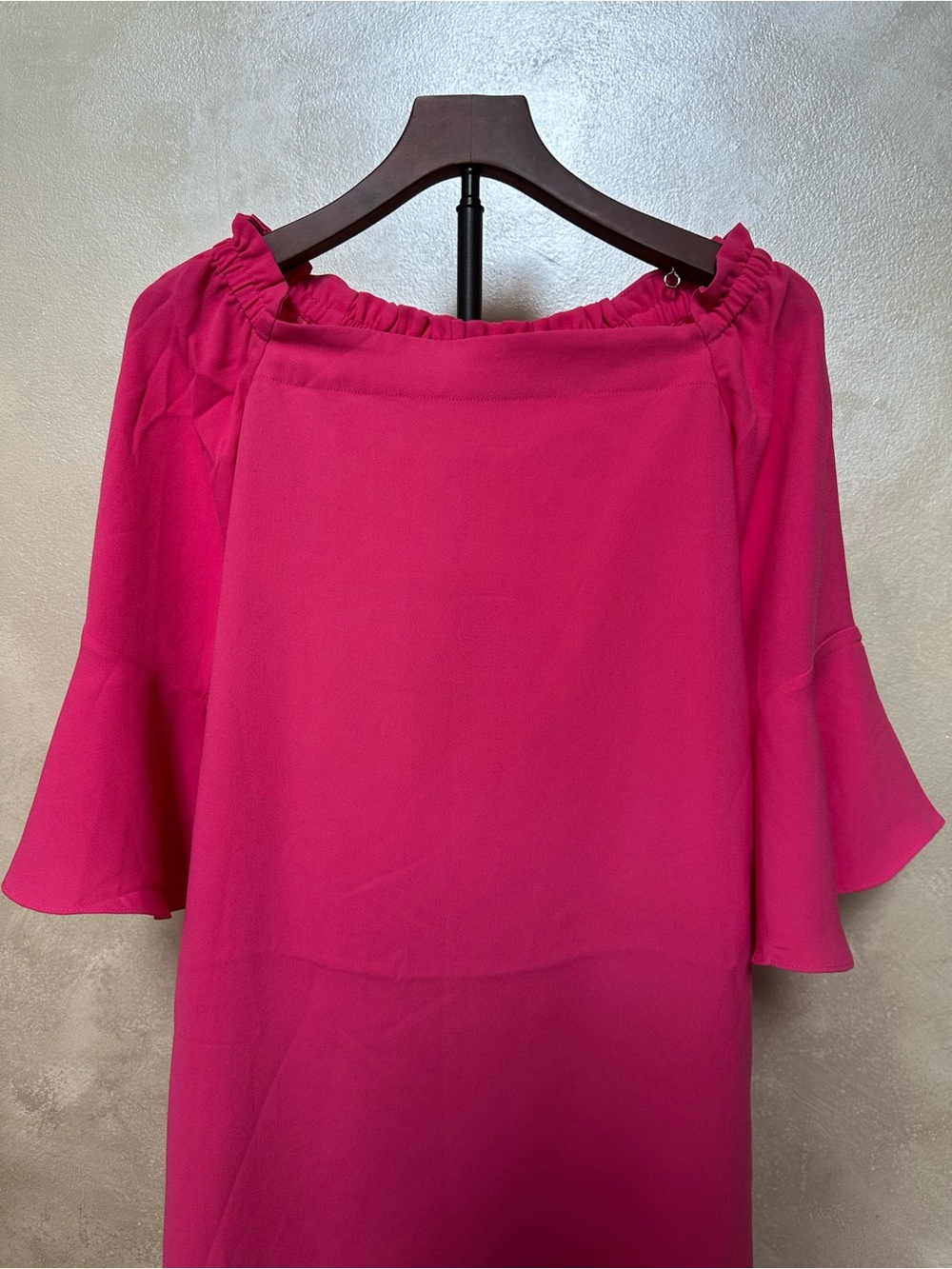 Trina Turk Knox Mini Dress NWT Hot Pink Flared Trumpet Sleeve Size XS - Picture 7 of 11